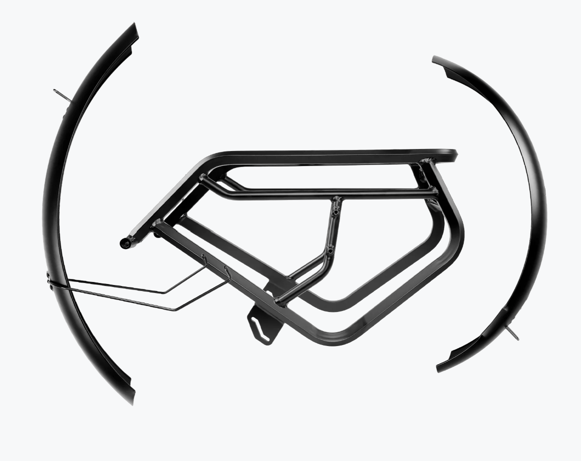 Fender and Rack set for the following Cyrusher ebikes:  Trax 2.0, Ranger 2.0, Roam, and Rover
