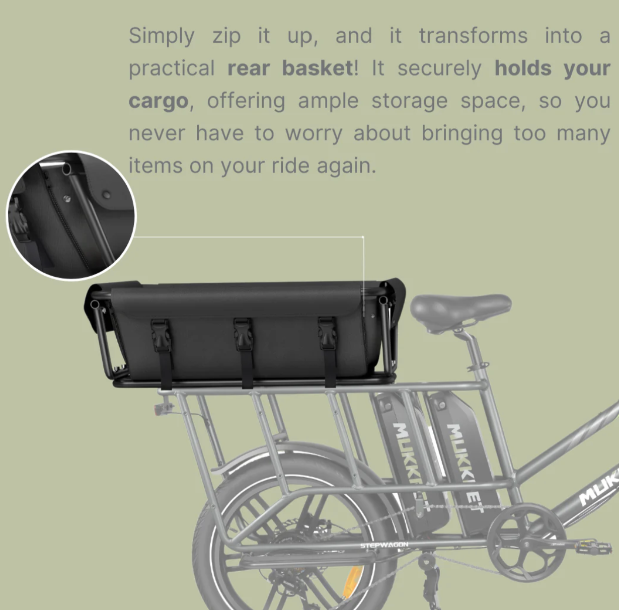 Back Basket or Handrail for Safely bringing the kids